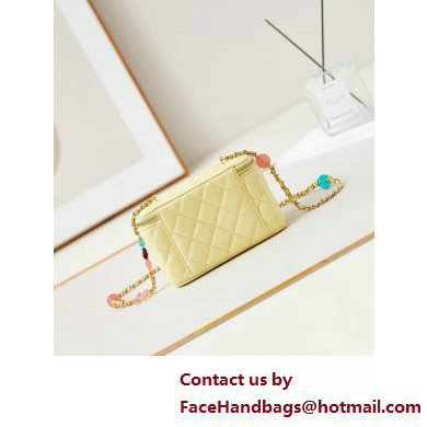 Chanel Lambskin, Resin  &  Gold-Tone Metal Clutch with Chain Bag AP3213 Yellow 2025